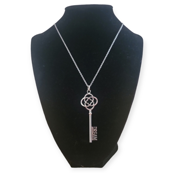 Mole Hole "Dream" Silver Celtic Knot Skeleton Key Inspirational Necklace NIB - Picture 1 of 4